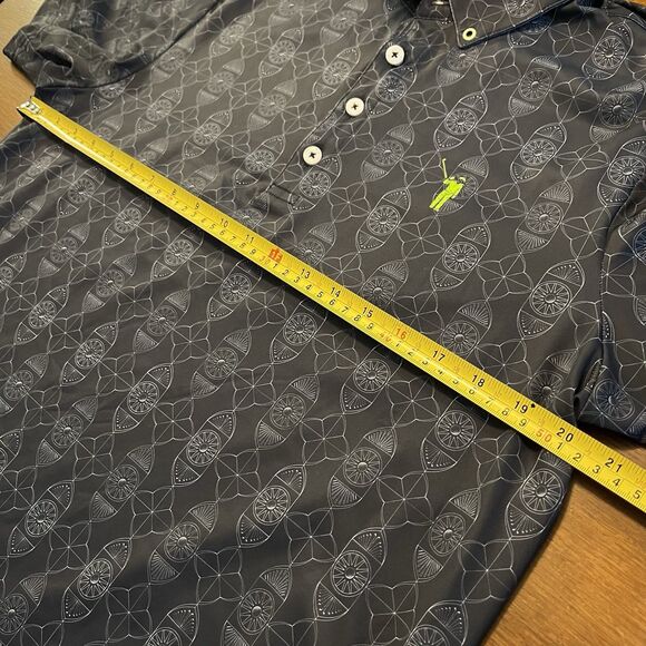 William Murray Mens Golf Polo Shirt Medium Navy Geometric Pattern Golfer - Picture 11 of 11